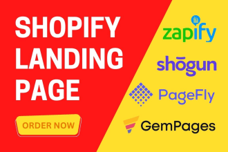 do stunning shopify landing page by pagefly,shogun,gempages,zapify