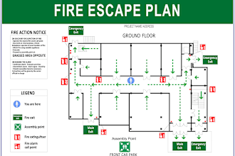 design fire emergency evacuation map for your floor plan