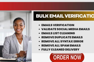 do bulk email verification, validation, list cleaning and check active emails