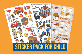 make cute design sticker bundle for children book