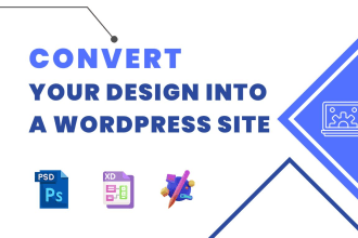 convert figma to wordpress elementor or PSD, xd to elementor