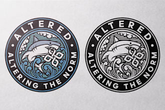 do awesome badge emblem simple vintage logo design