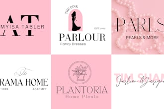 do girly boho logo design for boutique, salon, bakery