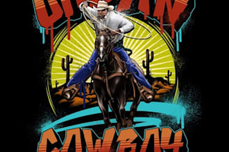 design modern awesome cowboy logo