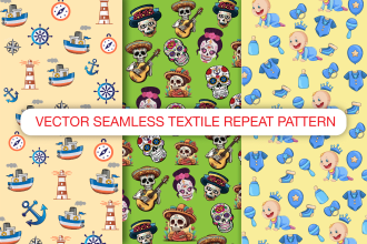 unique vector seamless textile repeat pattern
