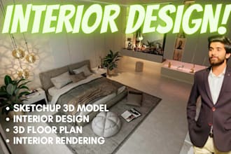 Hot Review!  do sketchup 3d modeling rendering and interior design