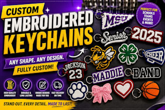 do custom embroidered keychains with shipping