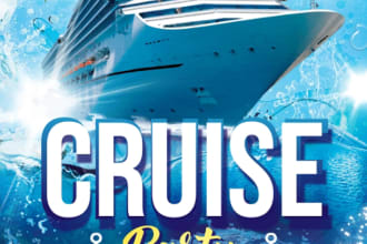 design tour, travel, summer, beach, pool, boat party flyer