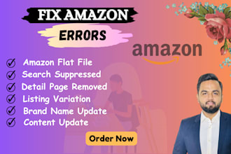 fix amazon listing errors, variation listing issue, policy violations