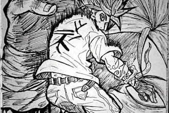 draw stunning anime art and manga panel with your idea