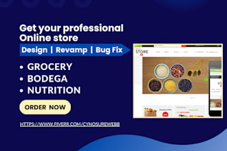 design highly profitable grocery store supermarket bodega store website