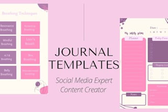 design journal or planner templates for your business