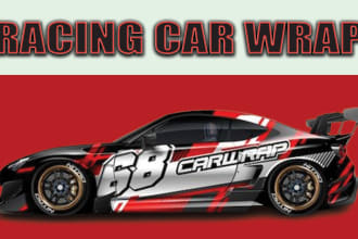 wrap design, racing car wrap, livery racing car and itasha design car