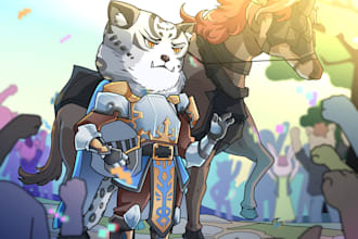 hand draw chibi furry characters