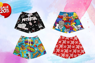 design mesh short for your clothing brand