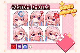 create custom cute chibi emotes for twitch, youtube, and discord