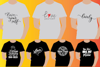 custom and trendy typography t shirt design
