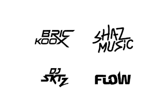 design music dj studio record or band text based logo