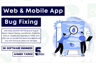 fix any react, javascript, react native, firebase, erorr, issue, bug