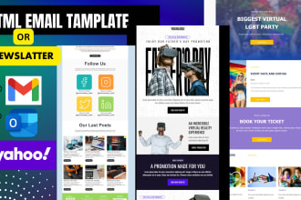 design responsive HTML email template or newsletter within 6 hours