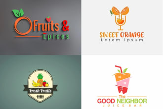 design juice bar, coffee company ,fruit and logo