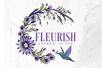 design unique feminine floral flower shop logo for you