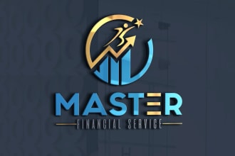 do modern minimalist 3d business  finance logo design