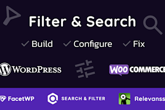 build, configure, fix wordpress filter and search