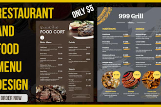 design restaurant and food menu for you