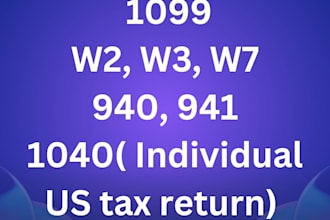 do US tax return 1040, 1120, 1099, 941, w2, w3 and erc