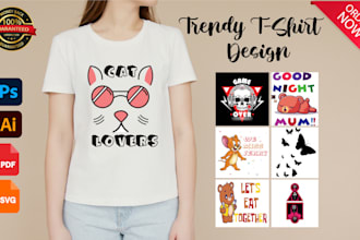 create typographic trendy t shirts design for you