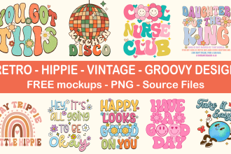 do 70s vintage trendy retro typography designs for tshirts