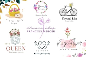 do botanical logo hand drawn and minimal feminine for you