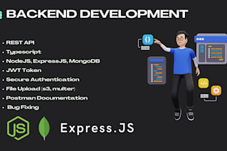 do API development using nodejs, typescript, express js and mongodb