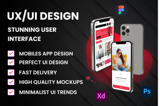 design unique mobile app screens UI UX figma app design