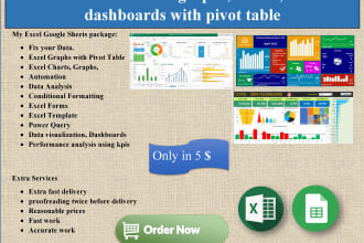 create excel graphs, charts, and dashboards with pivot table