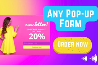 professional popup form design and integration for your website
