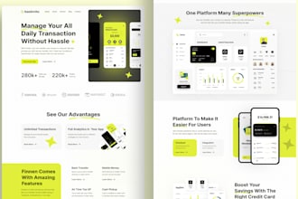 create a fintech and saas website UI design in figma