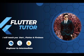 teach flutter , dart and firebase