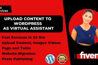 upload content to wordpress site quickly as virtual assistant