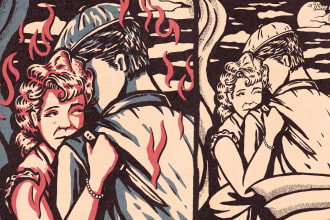draw unique vintage rockabilly illustrations