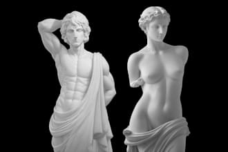 draw sculpture with ancient greek and roman style