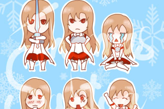 make cute chibi sticker emoticon for your favorite character