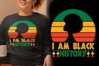 create african american trendy and colorful t shirt design