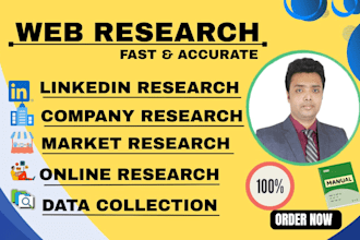 do web research, internet research, company research and data collection