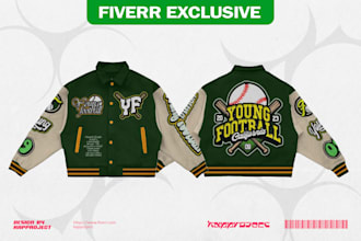 design varsity jacket for streetwear brand or sports team merch