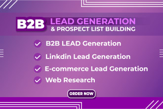 b2b lead generation, lead prospecting, list building, and email list