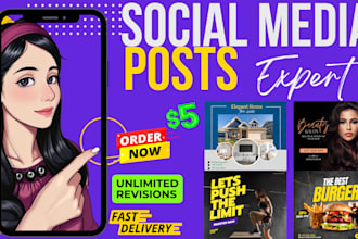 design social media post, facebook ads banner, instagram post and story