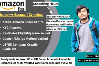 do amazon account creation us and uk company registration