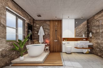 do bathroom interior design, 3d render for your your bathroom